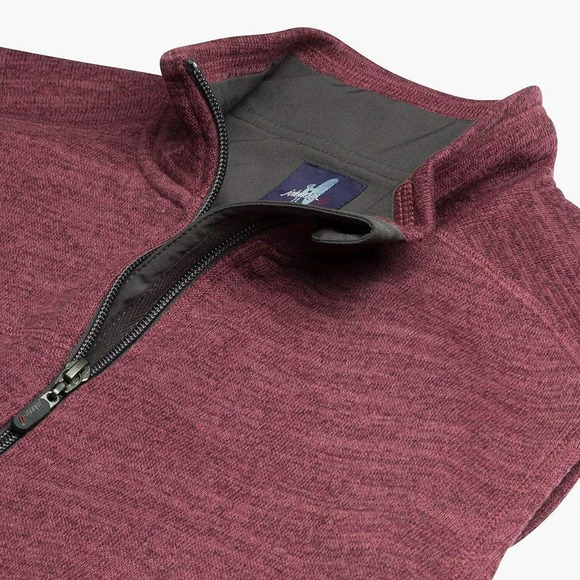 johnnie-O Zip UP Tahoe Woven-Fleece Vest - Rosewood - Picture 2 of 5